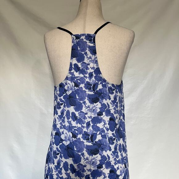 Topshop Floral Hi-Low Slip Dress Sz 6 Blue Boho Chic Y2K Coastal Racerback Beach - Picture 9 of 13